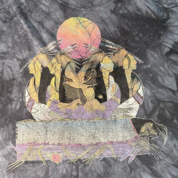 Vintage 1995 The Mountain Gina Gray Native American Tie Dye T-Shirt Men’s XXL - Picture 4 of 4